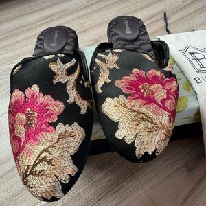 Birdies Phoebe floral jacquard mules